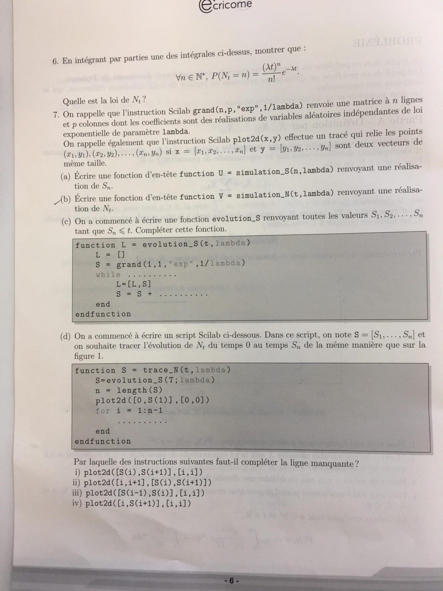 Mathématiques ECS ECRICOME 2020 - Sujet - Mister Prépa