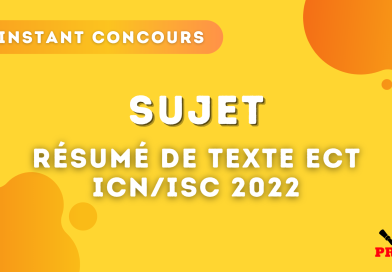 Résumé de texte ECT ICN / ISC 2022 – Sujet