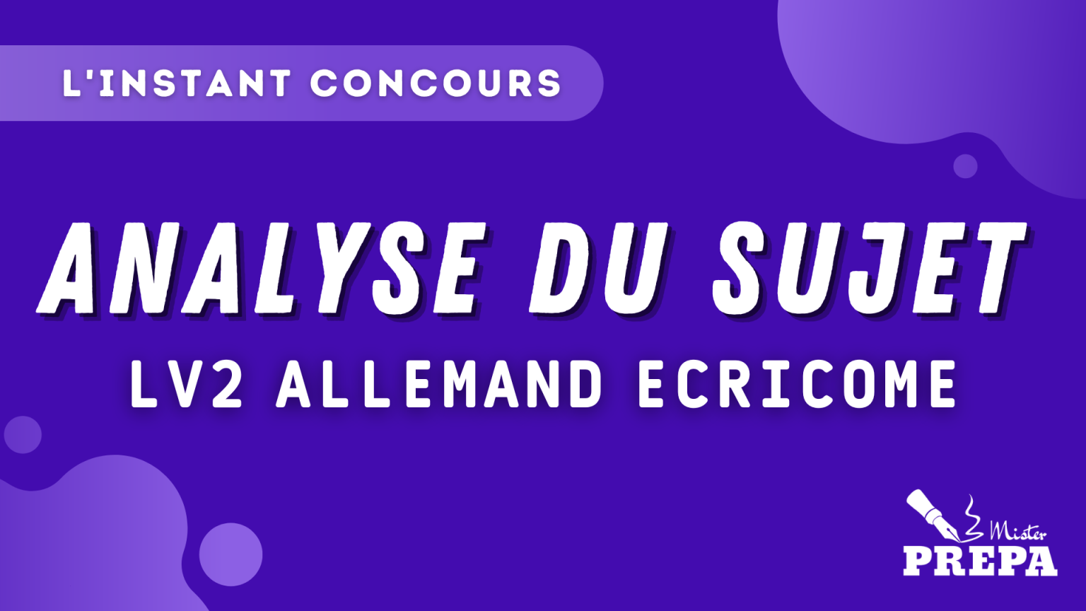 analyse du sujet lv2 allemand ecricome