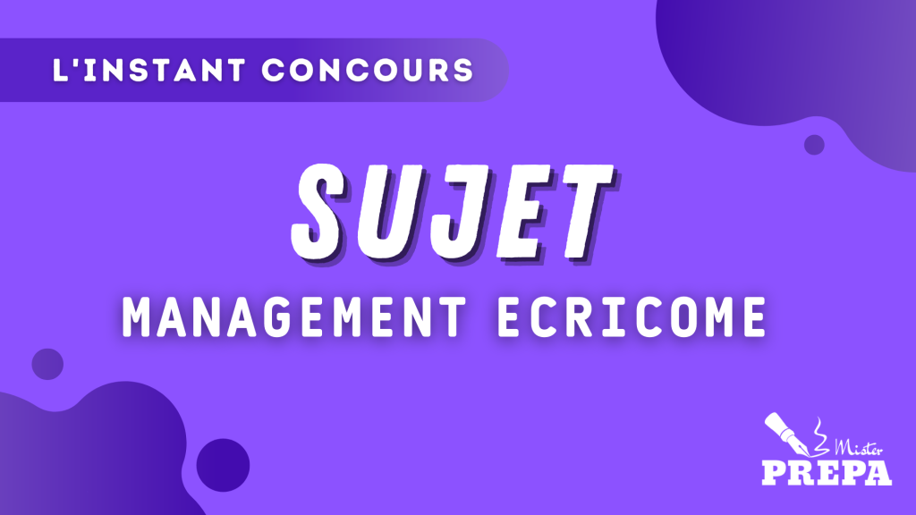 SUJET MANAGEMENT ECRICOME 2023