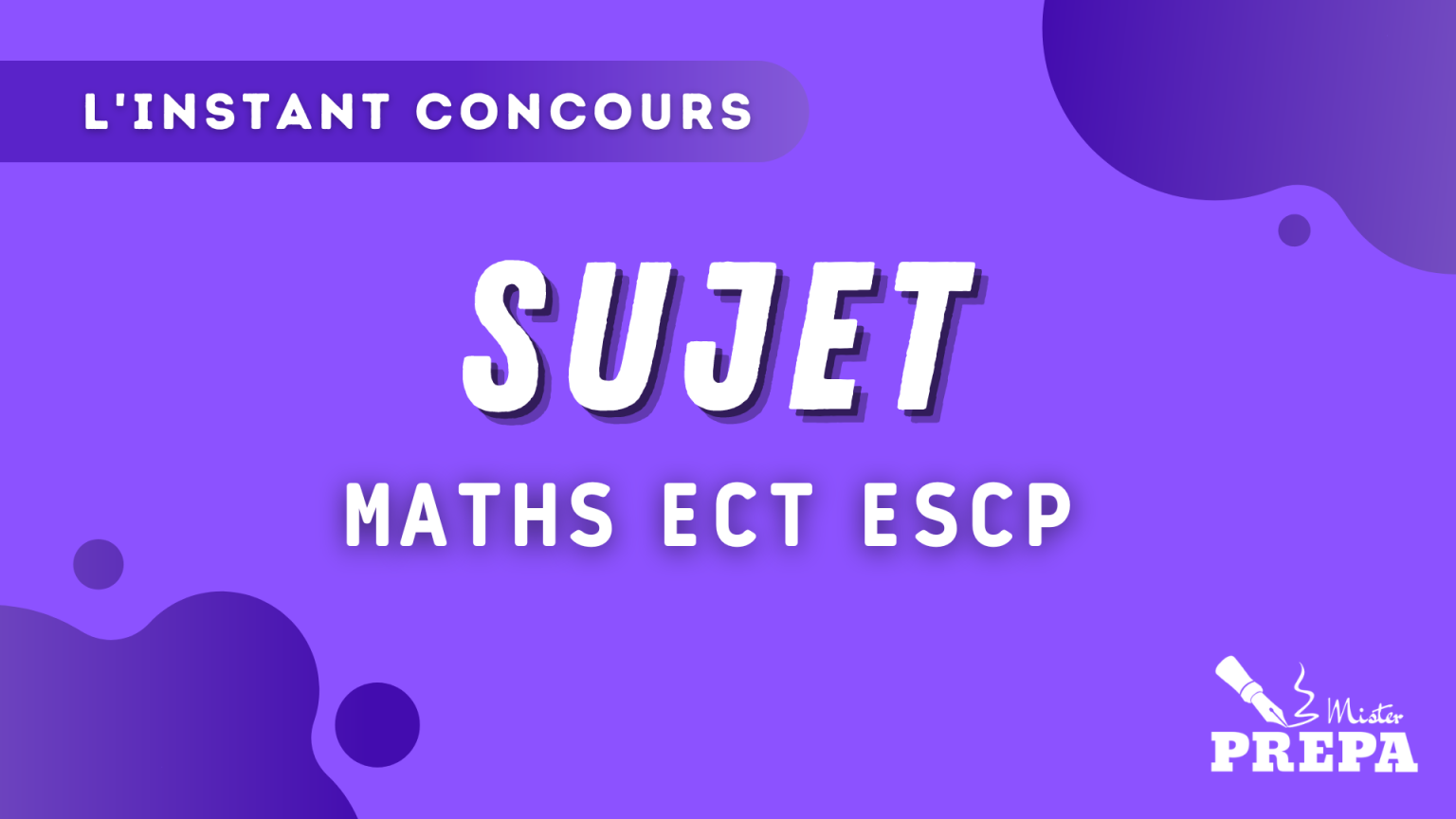 SUJET MATHS ECT ESCP 2023