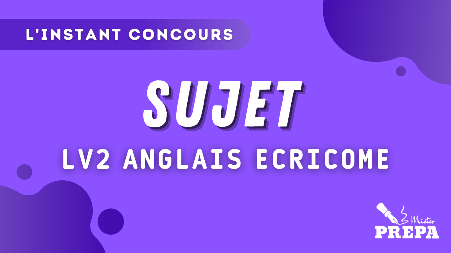 sujet lv2 anglais ecricome