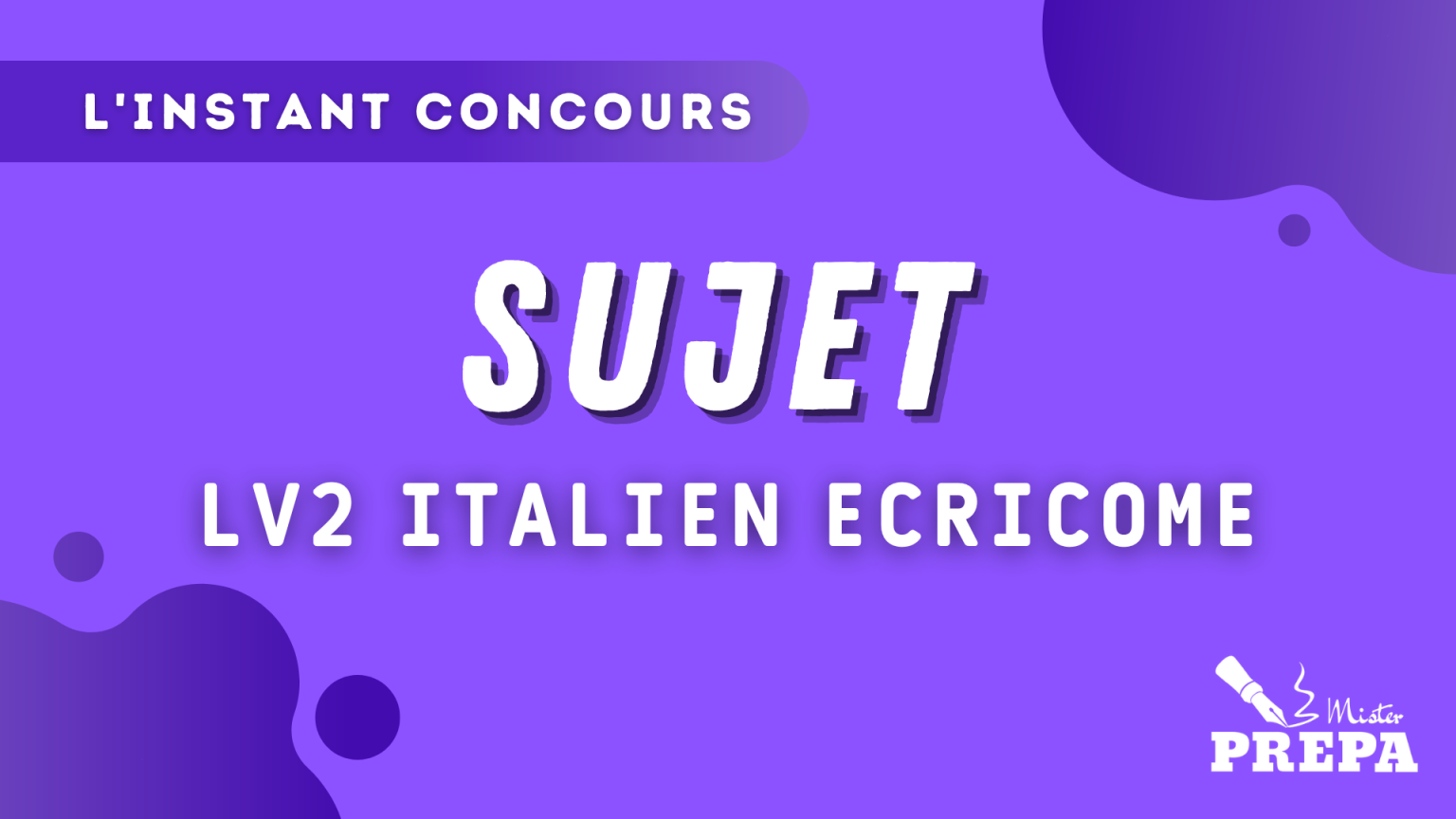 sujet italien lv2 ecricome