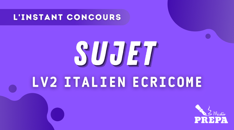 sujet italien lv2 ecricome
