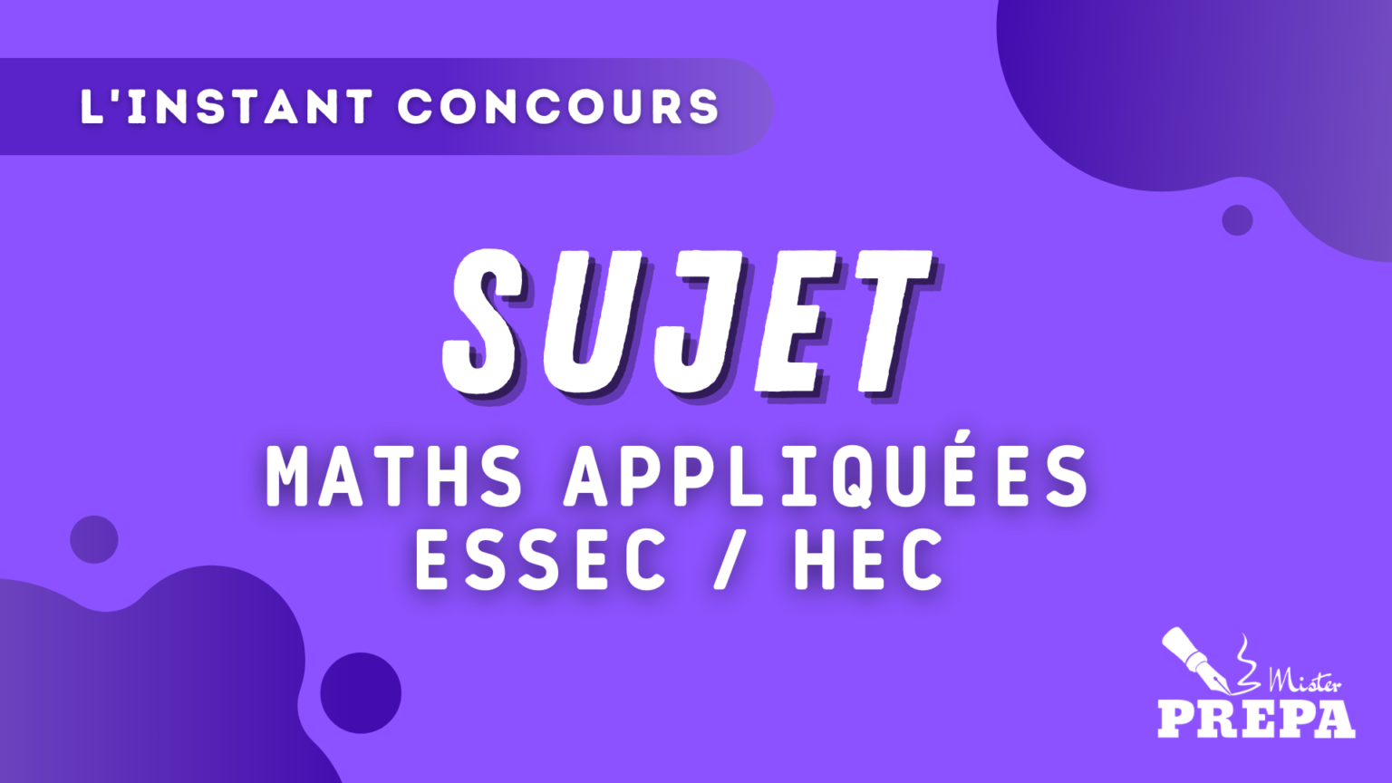 BCE 2023 Maths Appliquees ESSEC HEC Sujet
