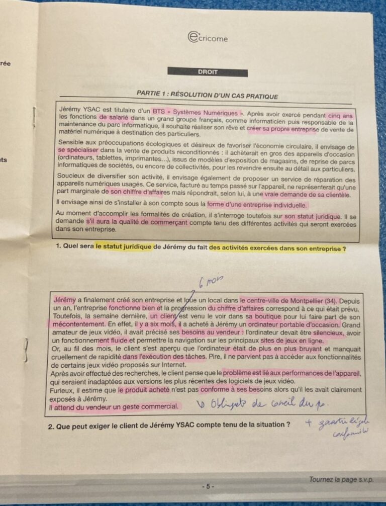 Bac Eco Droit 2023 Économie-Droit ECRICOME 2023 - Sujet - Mister Prépa