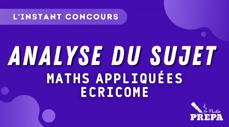 ECRICOME 2023 Maths Appliquées Analyse Sujet
