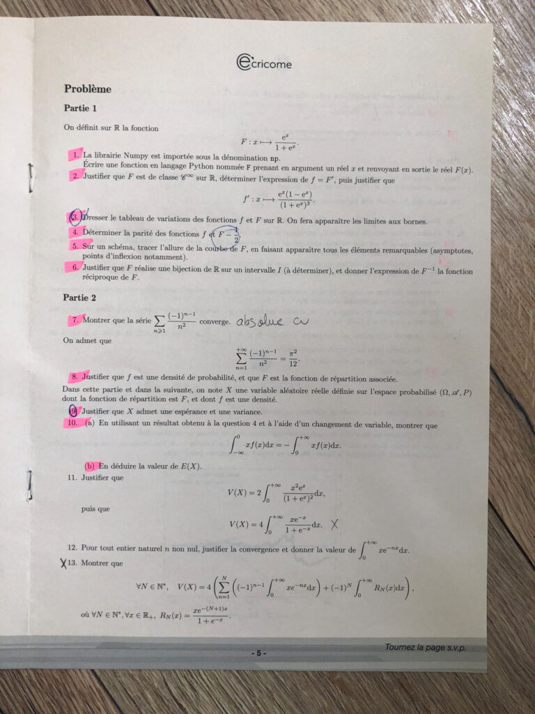 ECRICOME 2023 Maths Approfondies Sujet 5