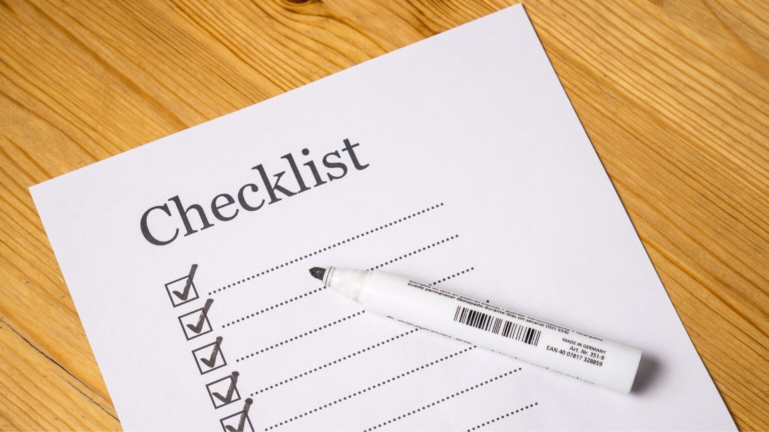 checklist concours