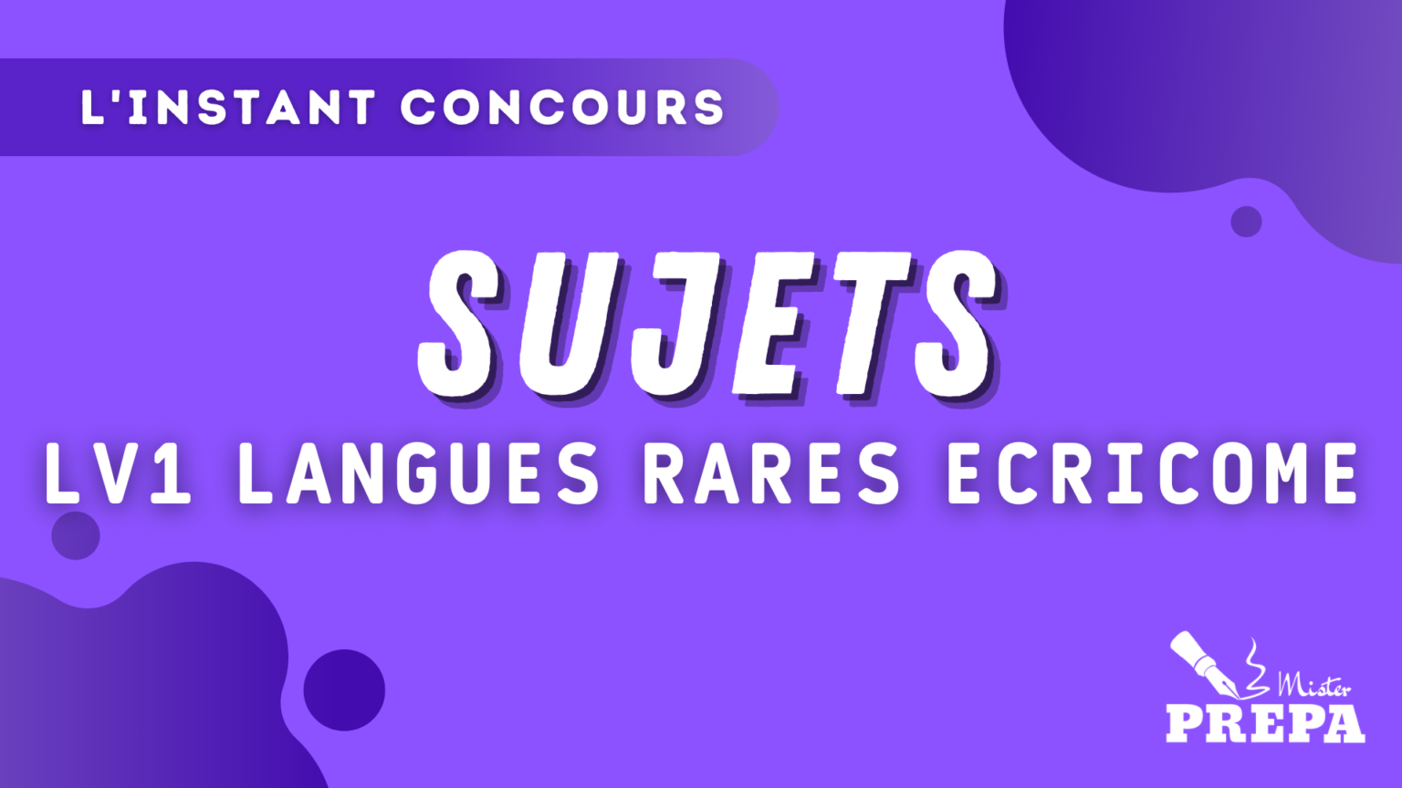 ECRICOME 2023 LV1 RARES SUJETS