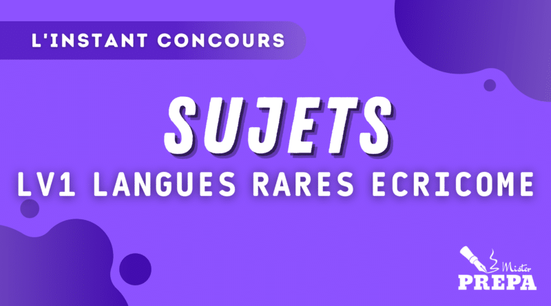 ECRICOME 2023 LV1 RARES SUJETS