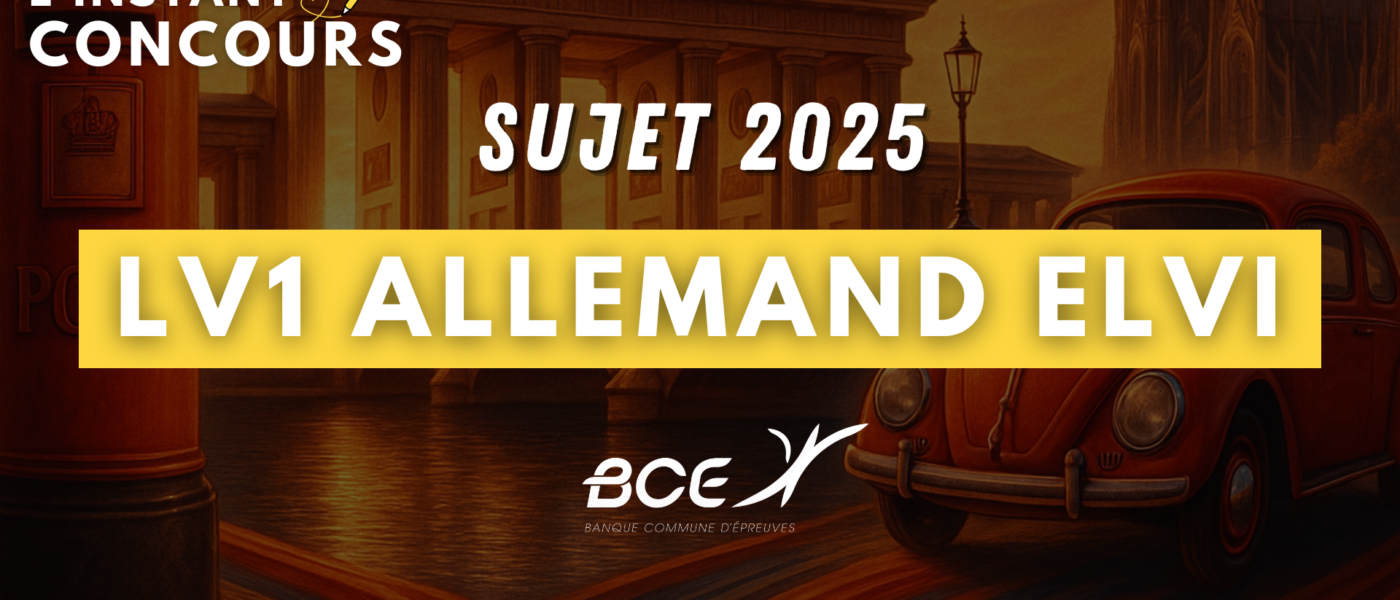 SUJET ALLEMAND LV1 ELVI 2025