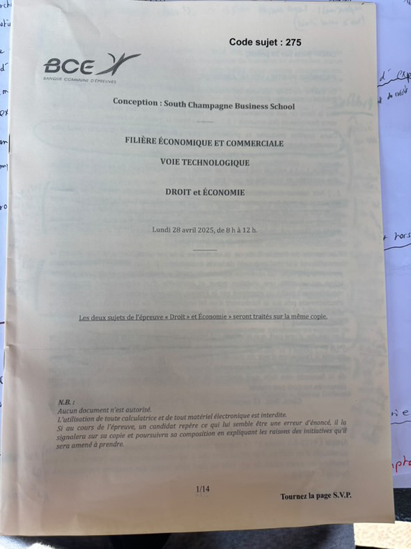SUJET ECO DROIT SCBS