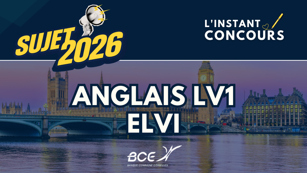 ANGLAIS LV1 ELVI SUJET 2026