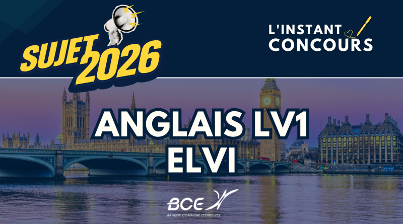 ANGLAIS LV1 ELVI SUJET 2026