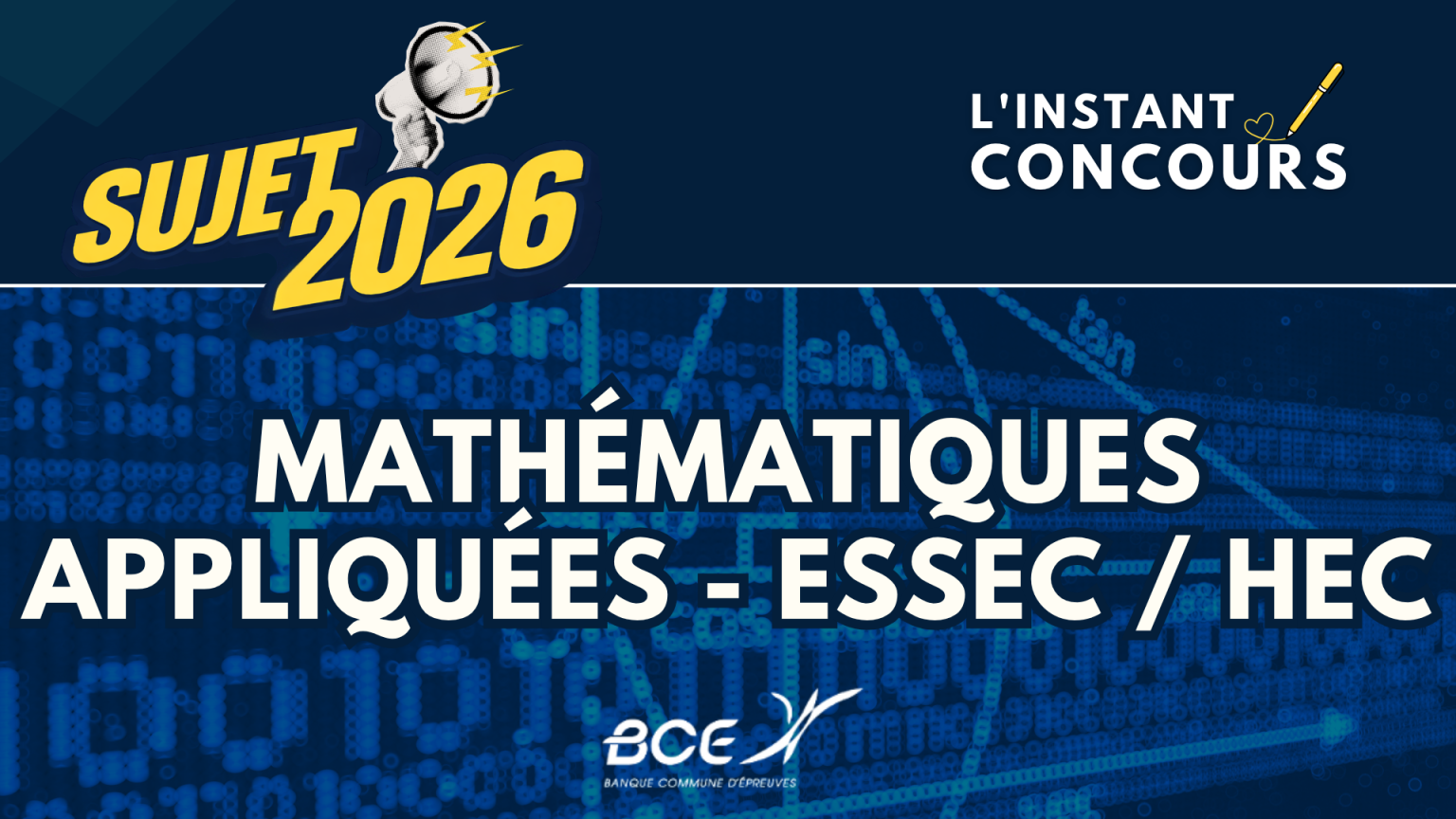 MATHEMATIQUES APPLIQUEES ESSEC HEC SUJET 2026