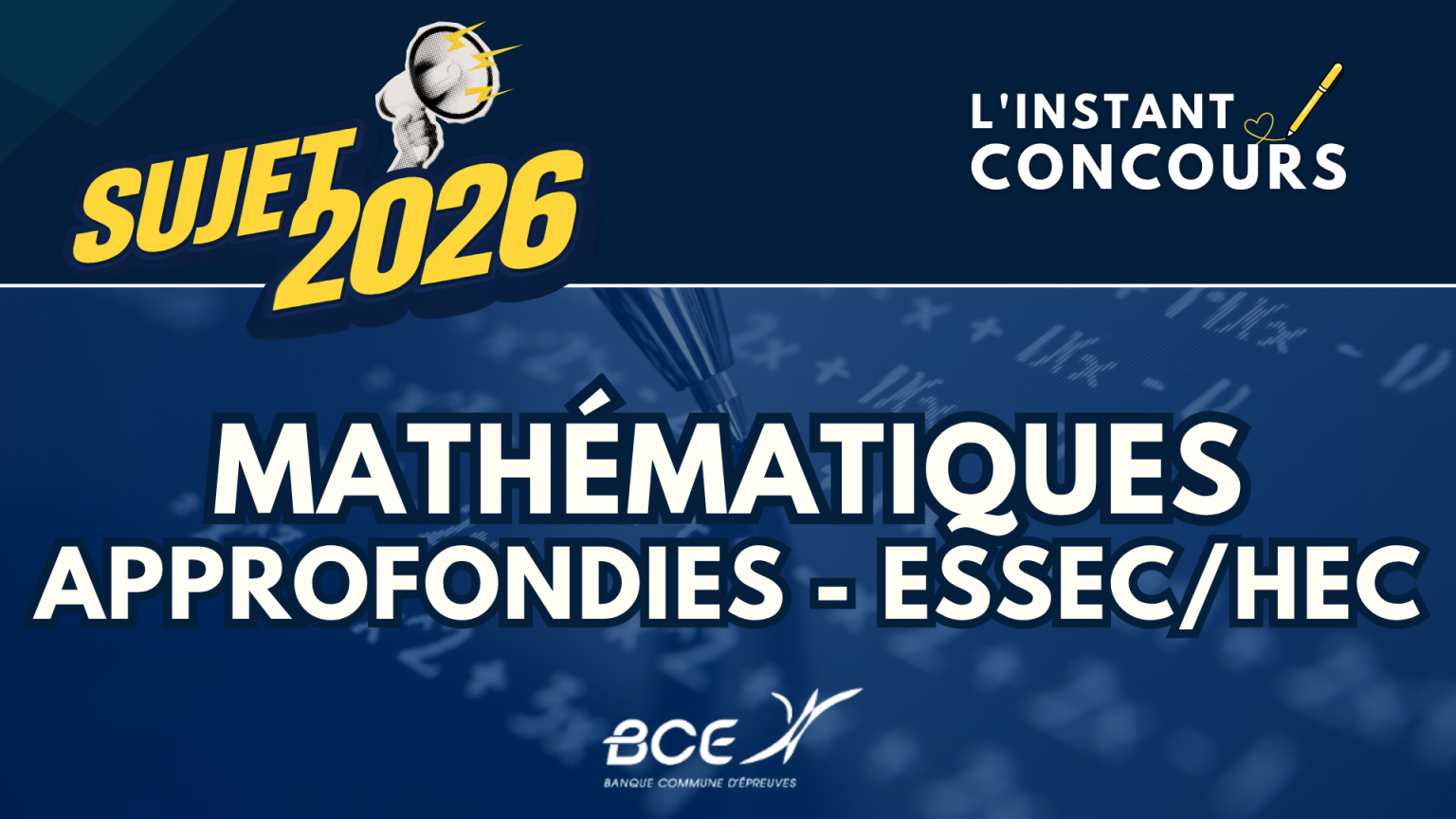 MATHEMATIQUES APPROFONDIES ESSEC HEC SUJET 2026
