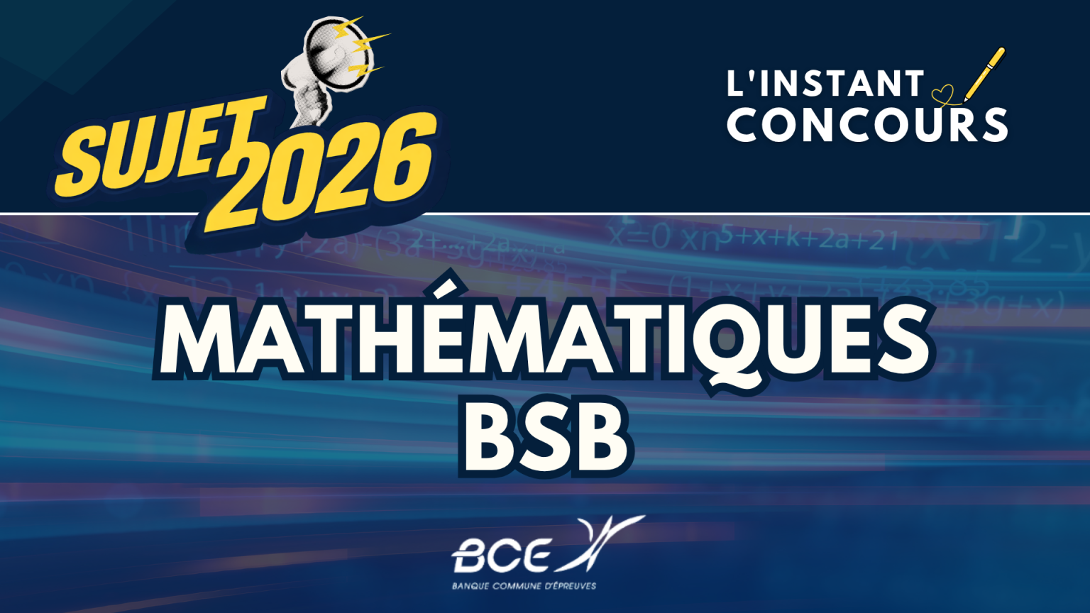 MATHEMATIQUES BSB SUJET 2026