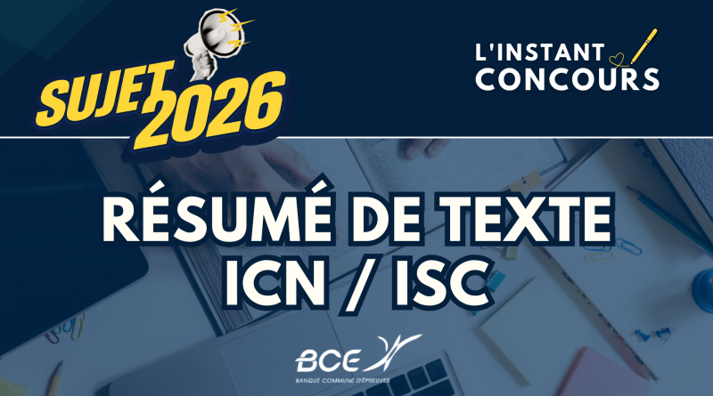 RESUME TEXTE ICN ISC PARIS SUJET 2026