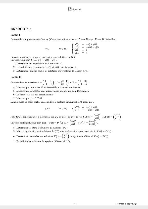 MATHS APPLIQUEES SUJET ECRICOME 2026 PAGE 6