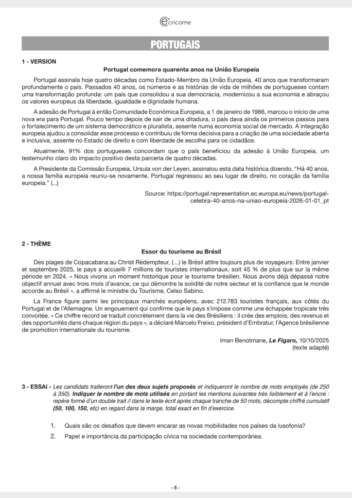 lv2 portugais