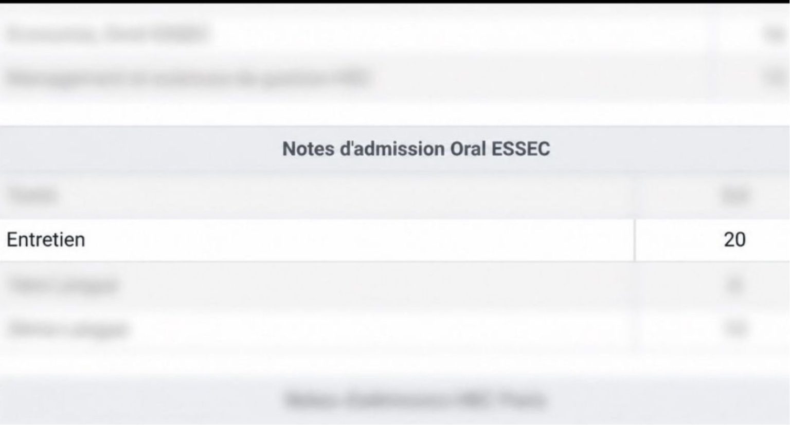 Essec entretien 20/20