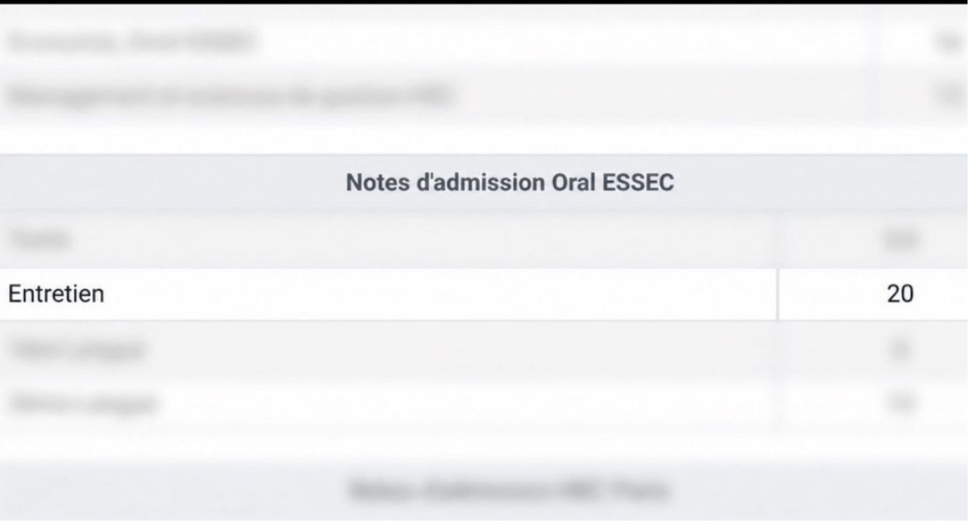 Essec entretien 20/20
